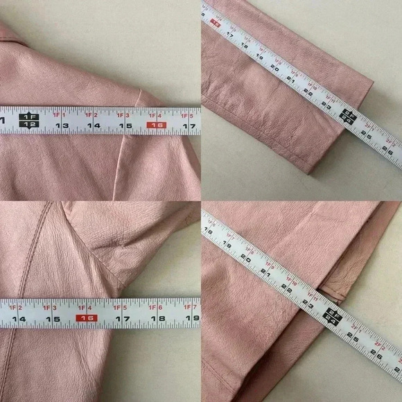 Atmosphere Leather Jacket Zip Front Pink Size Small - Picture 10 of 16